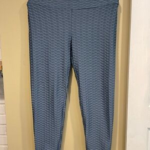 Textured Blue Leggings